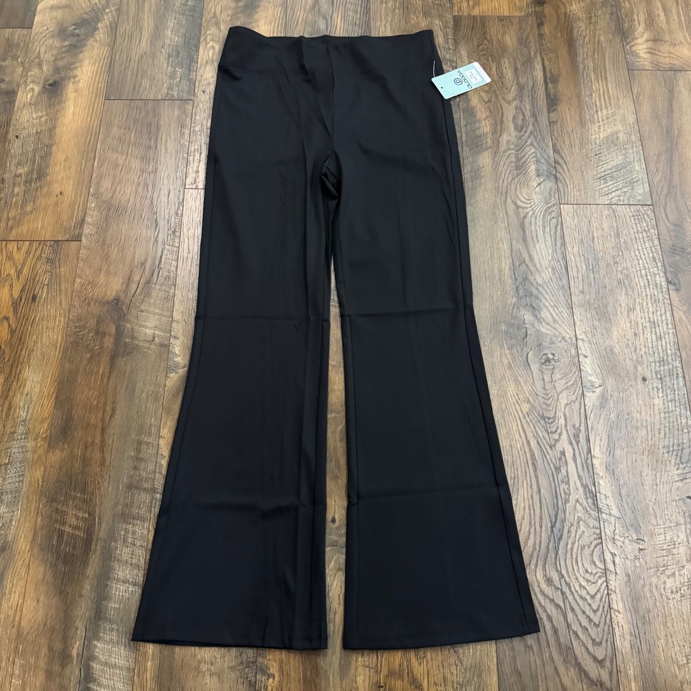 DLOODA Black Boot Cut Yoga Pants High Waist Wide Leg Trousers Womens L Workwear